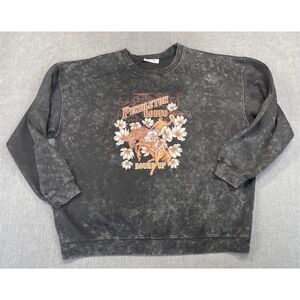 Rodeo Sweatshirt Double Zero S‎ M Black Cowgirl Core Western Floral Vintage Look